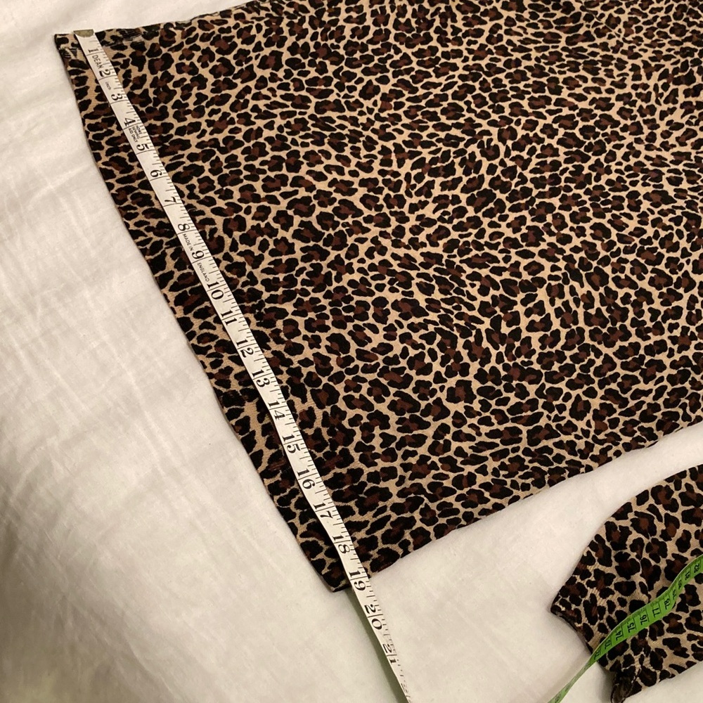 J. Crew 100% merino Leopard Print Long Sleeve Top L - Picture 6 of 14